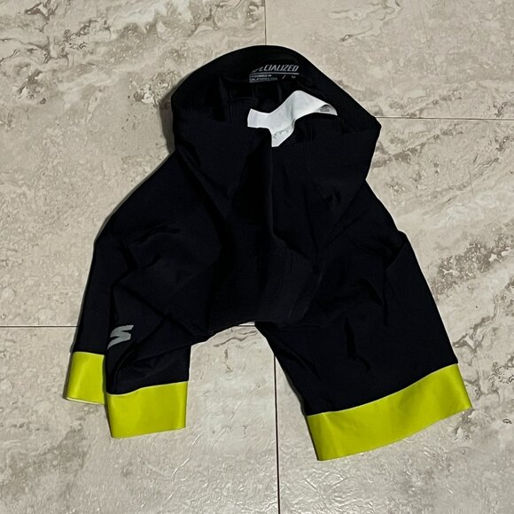Specialized Size Medium Roubaix RBX Padded Cycling Shorts Black Yellow Pre-owned - Picture 1 of 7